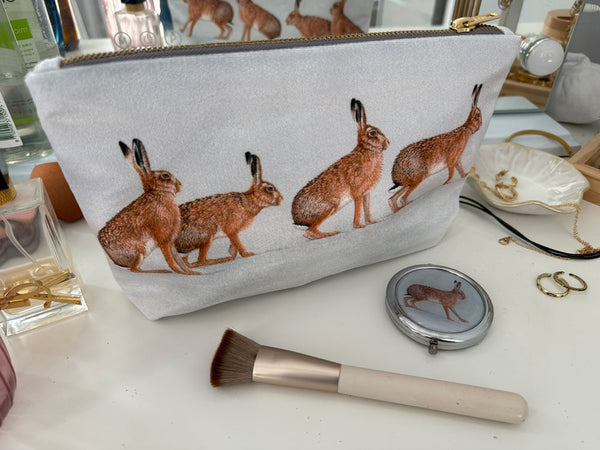 Hare | Luxury cosmetic bag & compact mirror Hare | Luxury cosmetic bag & compact mirror