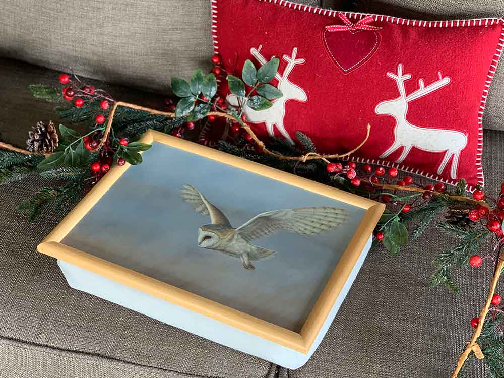 Barn Owl Laptray | Luxury Bean Bag Cushioning