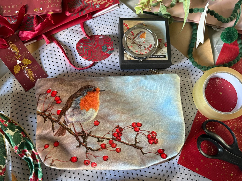 Robin | Luxury cosmetic bag & compact mirror