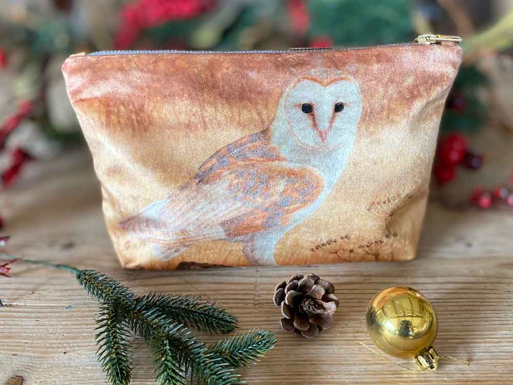 Barn Owl | Luxury Velvet Cosmetic Bag