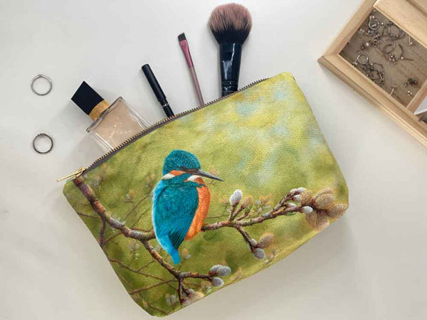 Kingfisher | Trousse de toilette de luxe en velours Kingfisher | Trousse de toilette de luxe en velours