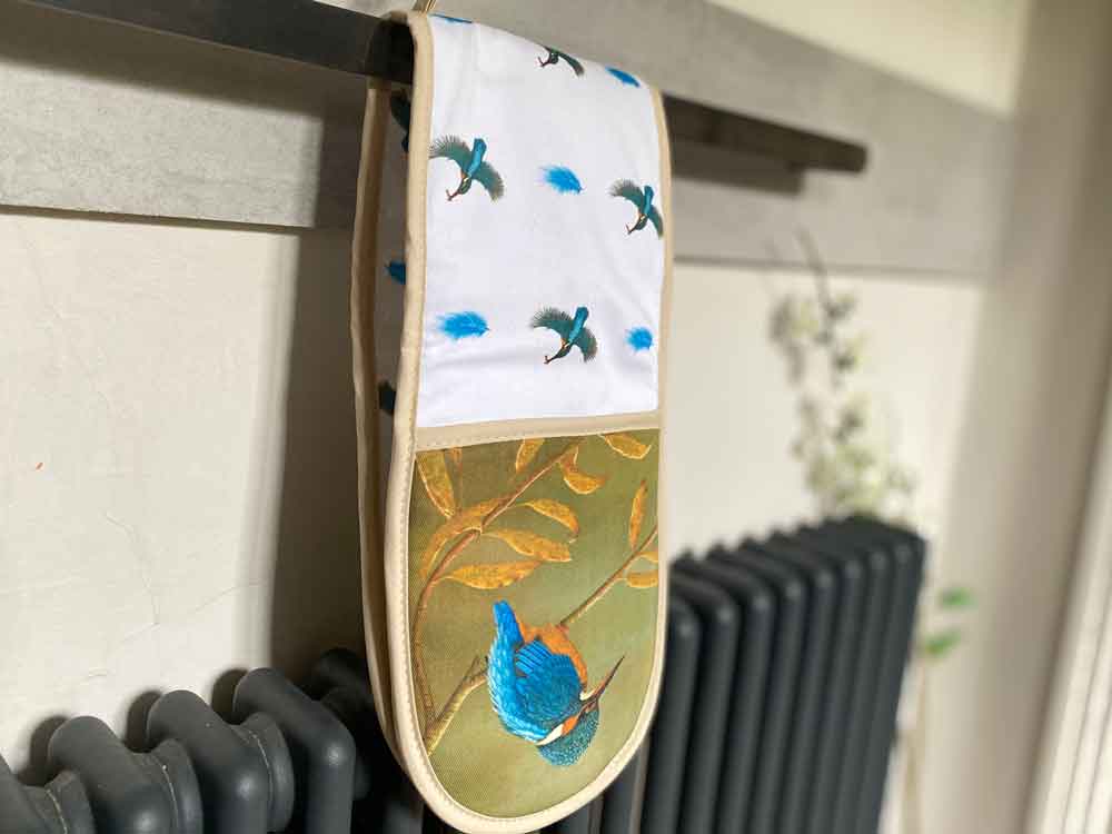 Kingfisher double oven glove & apron set | 100% Heavyweight cotton