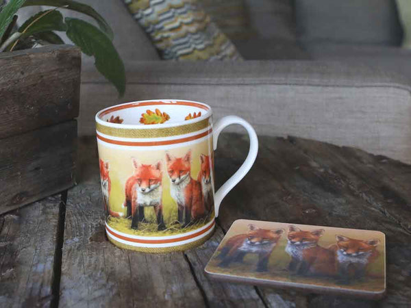 Fox | Fine Bone China Mug and Drinks Coaster Set Fox | Fine Bone China Mug and Drinks Coaster Set