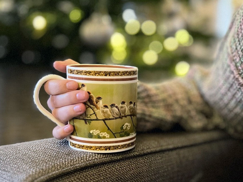 Tree sparrow mug | Fine bone china