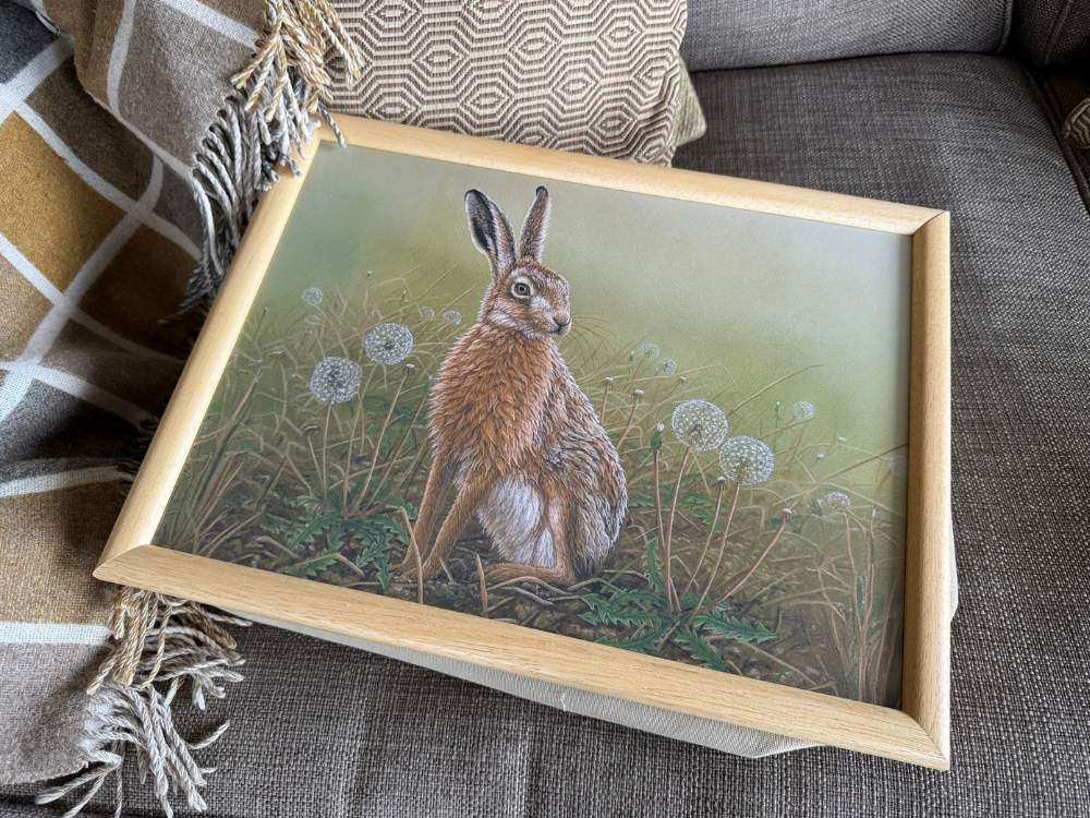 Plateau pour ordinateur portable Hare & Dandelions | Coussin de luxe pour pouf
