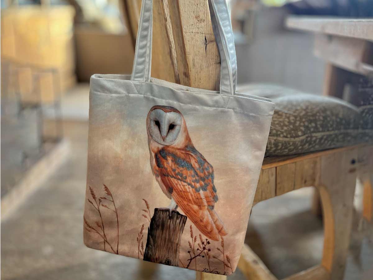 Chouette effraie | Sac fourre-tout de luxe en velours
