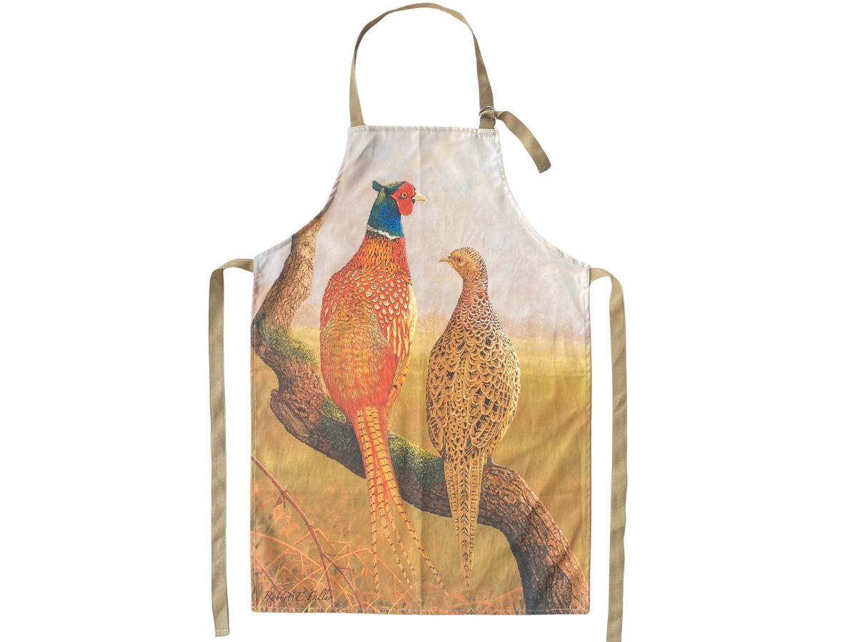 Courting pheasants | Oven glove, apron & teatowel set