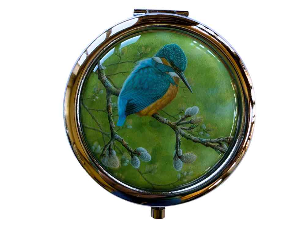 Kingfisher | Luxury cosmetic bag & compact mirror