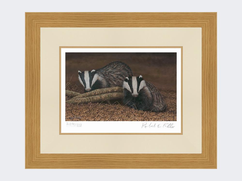 Badger-on-Night-Watch-Print-Light-Oak