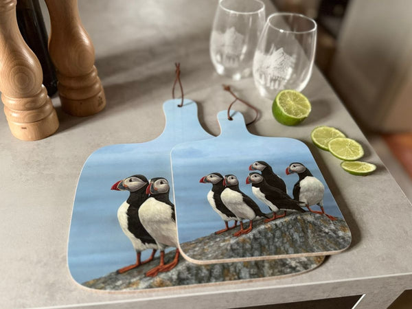 Puffin chopping board set of 2