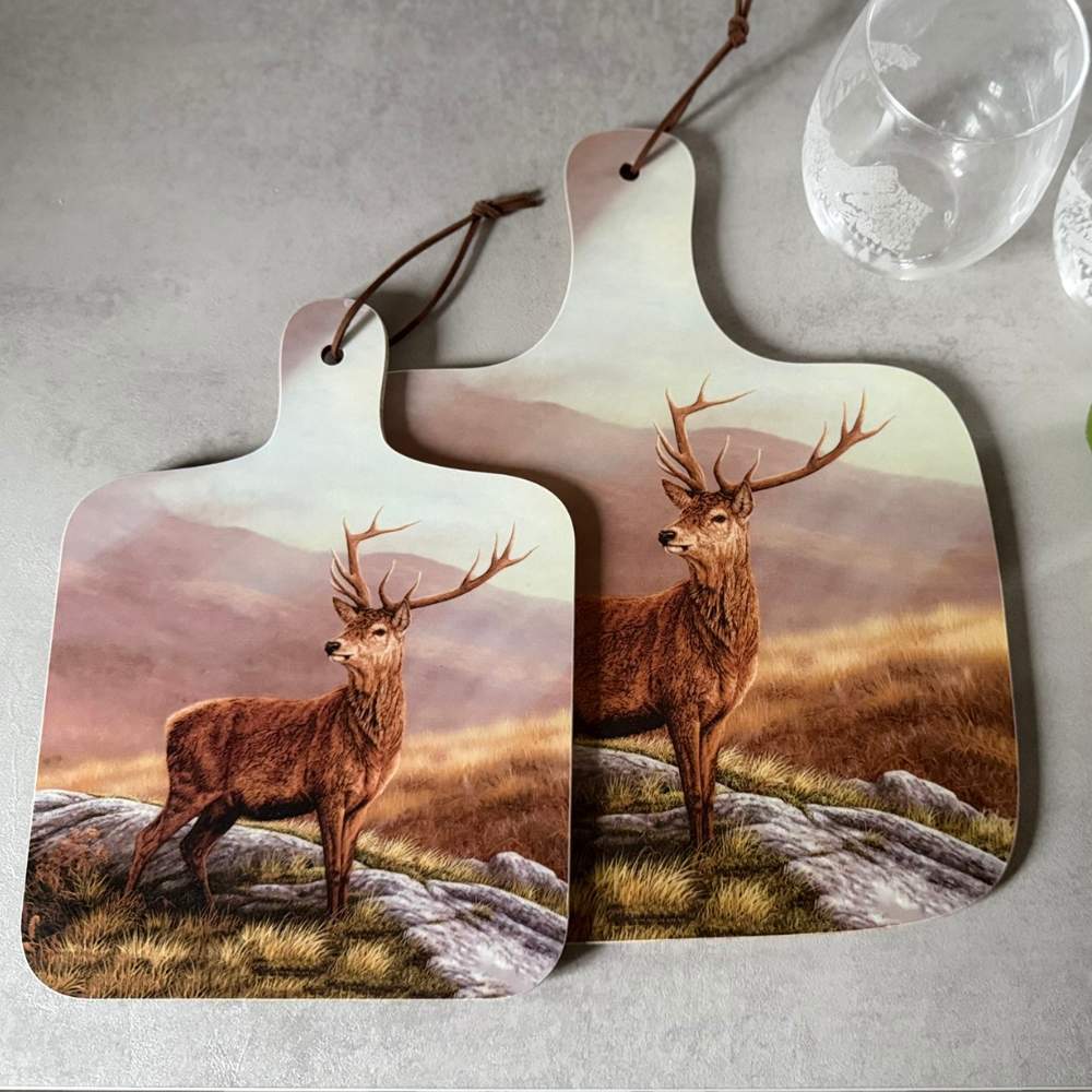 Red stag chopping board set of 2