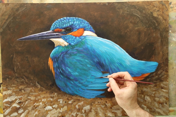 Kingfisher painting by Robert E Fuller