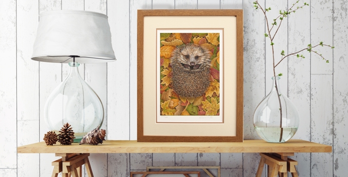 Hedgehog art print by artist Robert E Fuller