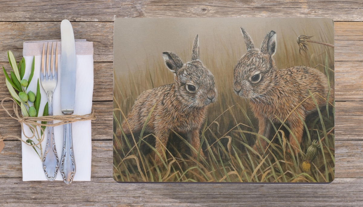 hare art gifts table placemats