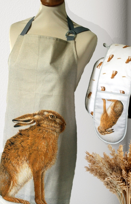 Hare art gifts apron & oven glove