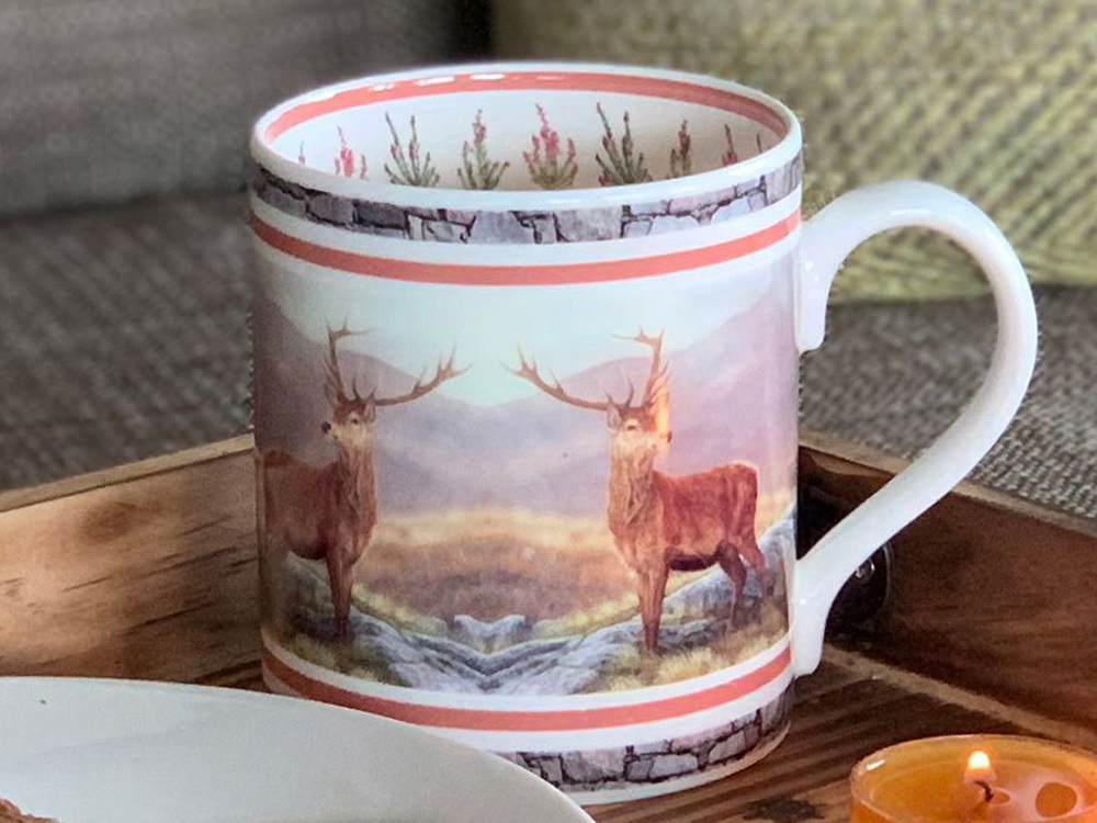 Festive Winter Stags Fine China Mug Gift Boxed
