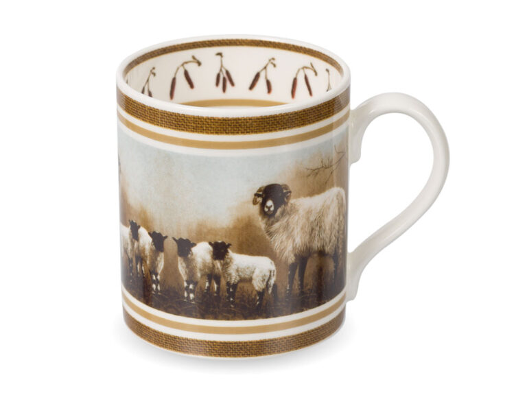 A fine bone china mug featuring Sheep by wildlife artist Robert E Fuller