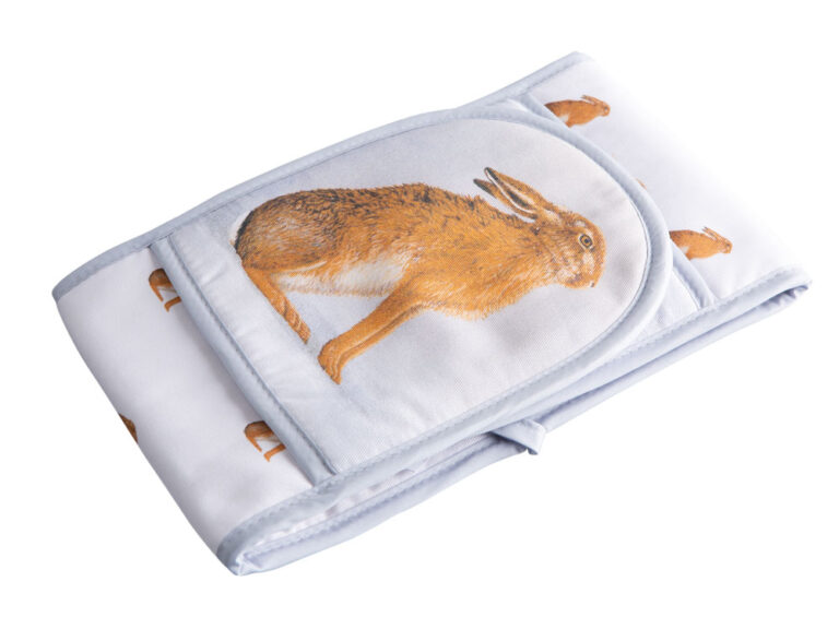 Double Oven Glove featuring Hare at Peace by nature artist Robert E Fuller